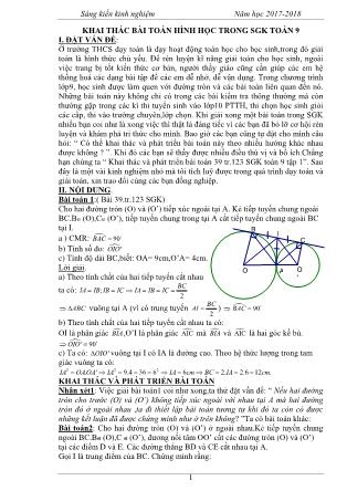 Sáng kiến kinh nghiệm Khai thác bài toán hình học trong sách giáo khoa Toán 9