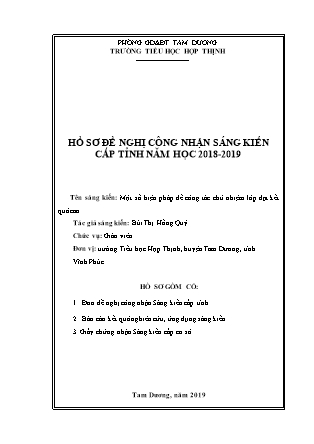 Sáng kiến kinh nghiệm Một số biện pháp để công tác chủ nhiệm lớp đạt kết quả cao