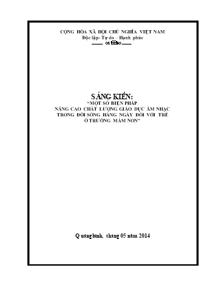 Sáng kiến kinh nghiệm Nâng cao chất lượng giáo dục Âm nhạc trong đời sống hằng ngày cho trẻ ở trường Mầm non