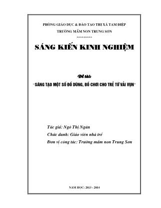 Sáng kiến kinh nghiệm Sáng tạo một số đồ dùng, đồ chơi cho trẻ từ vải vụn