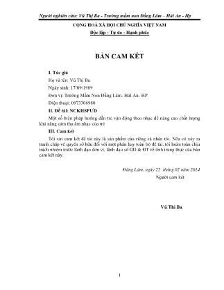 SKKN Một số biện pháp hướng dẫn trẻ vận động theo nhạc để nâng cao chất lượng khả năng cảm thụ âm nhạc của trẻ