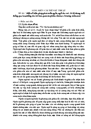 SKKN Một số biện pháp phát triển ngôn ngữ cho trẻ 24 đến 36 tháng tuổi thông qua hoạt động cho trẻ làm quen tác phẩm văn học ở trường Mầm non