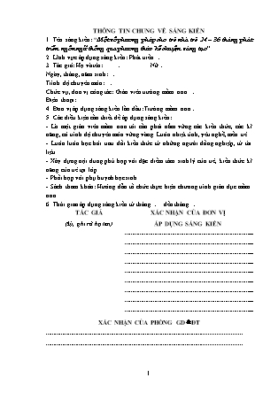 SKKN Một số phương pháp cho trẻ nhà trẻ 24-36 tháng phát triển ngôn ngữ thông qua phương thức kể chuyện sáng tạo