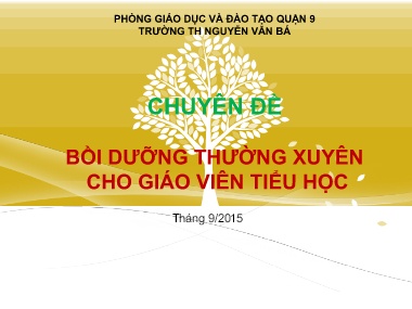 Chuyên đề Bồi dưỡng thường xuyên cho giáo viên Tiểu học