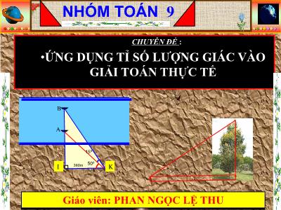 Chuyên đề Ứng dụng tỉ số lượng giác vào giải toán thực tế