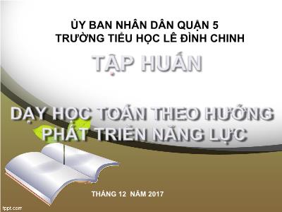 Sáng kiến kinh nghiệm Dạy học toán theo hướng phát triển năng lực