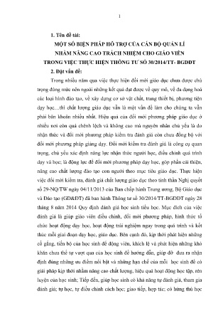 SKKN Một số biện pháp hỗ trợ của cán bộ quản lí nhằm nâng cao trách nhiệm cho giáo viên trong việc thực hiện thông tư số 30/2014/TT-BGDĐT