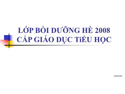 Thực hiện chuẩn trong dạy học Tiểu học