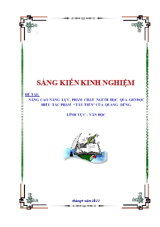 Sáng kiến kinh nghiệm Nâng cao năng lực, phẩm chất người học qua giờ đọc hiểu tác phẩm Tây tiến của Quang Dũng