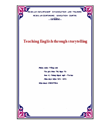 Sáng kiến kinh nghiệm Teaching English through storytelling