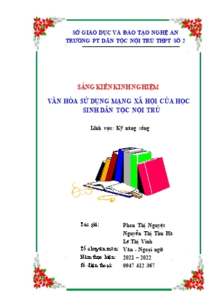 Sáng kiến kinh nghiệm Văn hóa sử dụng mạng xã hội của học sinh dân tộc nội trú