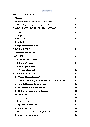 SKKN Applying blended learning method in teaching and learning writing skills - A case in grade 11 Do Luong 2 high school