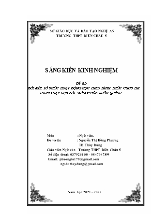 SKKN Đổi mới tổ chức hoạt động học theo hình thức cuộc thi trong dạy học bài “Sóng” của Xuân Quỳnh