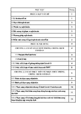 SKKN Một số giải pháp nâng cao nhận thức phòng chống dịch Covid-19 cho học sinh tại trường Trung học Phổ thông Đô Lương 2