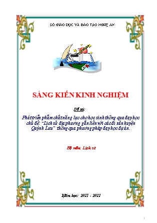 SKKN Phát triển phẩm chất năng lực cho học sinh thông qua dạy học chủ đề Lịch sử địa phương gắn liền với các di sản huyện Quỳnh Lưu thông qua phương pháp dạy học dự án