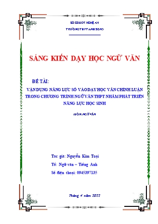 SKKN Vận dụng năng lực số vào dạy học văn chính luận trong chương trình ngữ văn THPT nhằm phát triển năng lực học sinh