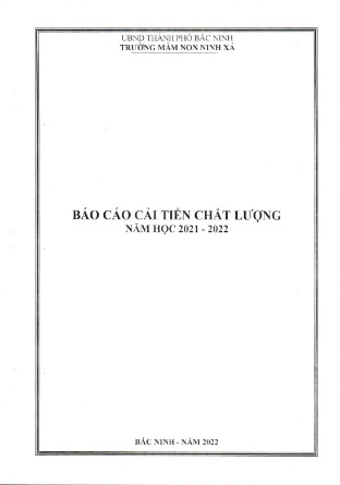 Báo cáo Cải tiến chất lượng - Năm học 2021-2022