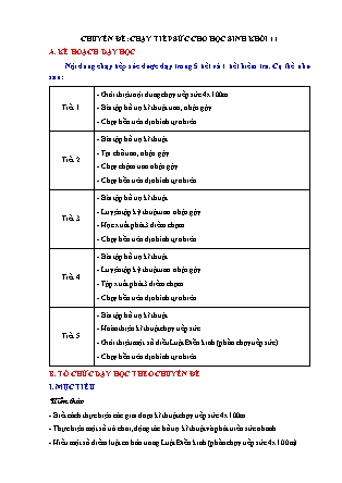 Chuyên đề Chạy tiếp sức cho học sinh Khối 11
