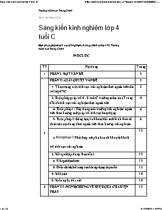 Sáng kiến kinh nghiệm Biện pháp giúp trẻ 4-5 tuổi C tích cực trải nghiệm chơi ngoài trời tại trường Mầm non Trung Chính