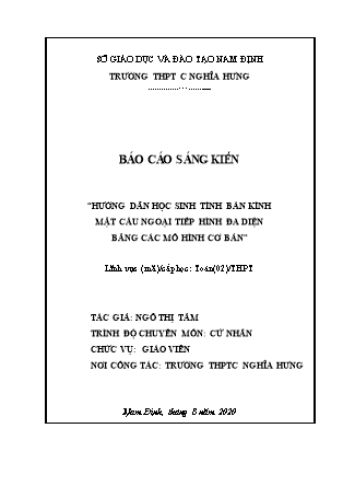 Sáng kiến kinh nghiệm Hướng dẫn học sinh tính bán kính mặt cầu ngoại tiếp đa diện bằng các mô hình cơ bản