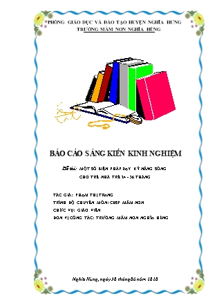 Sáng kiến kinh nghiệm Một số biện pháp dạy kỹ năng sống cho trẻ nhà trẻ 24-36 tháng tuổi