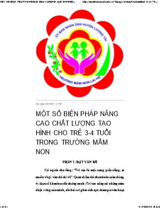 Sáng kiến kinh nghiệm Một số biện pháp nâng cao chất lượng tạo hình cho trẻ 3-4 tuổi trong trường Mầm non