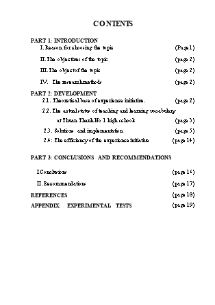 Sáng kiến kinh nghiệm Some common problems of teaching methods innovation in schools