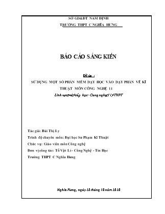 Sáng kiến kinh nghiệm Sử dụng một số phần mềm dạy học vào dạy phần vẽ kĩ thuật môn Công nghệ 11