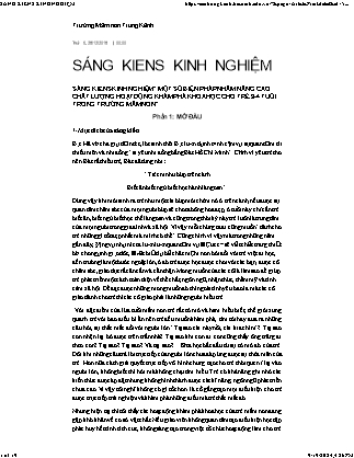 SKKN Một số biện pháp nhằm nâng cao chất lượng hoạt động khám phá khoa học cho trẻ 3-4 tuổi trong trường Mầm non